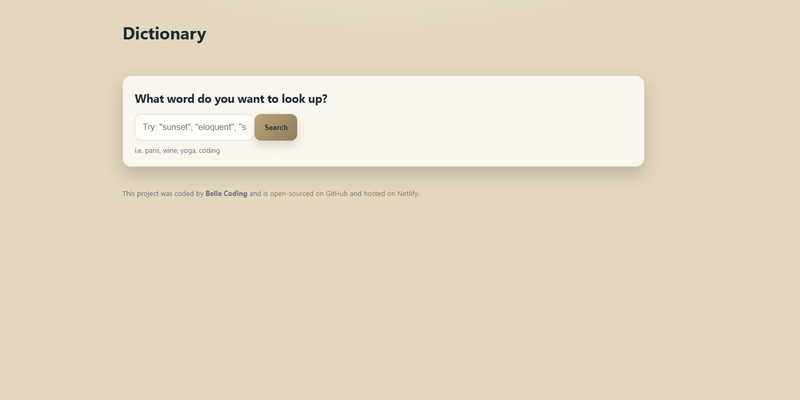 Dictionary Project React Additional Screen